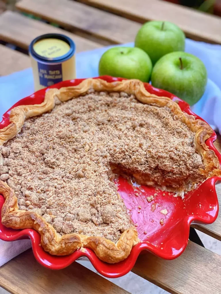 tarta de manzana crujiente, apple crumble pie, recetas americanas, recetas postres, rectas dulces