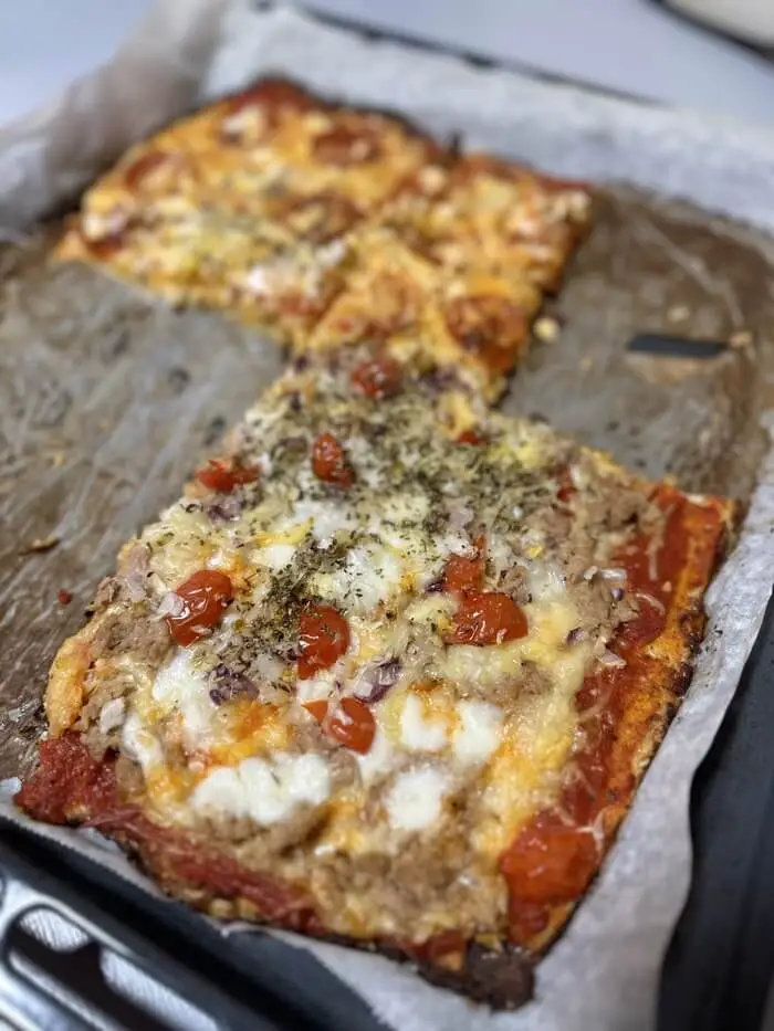 pizza con base de coliflor