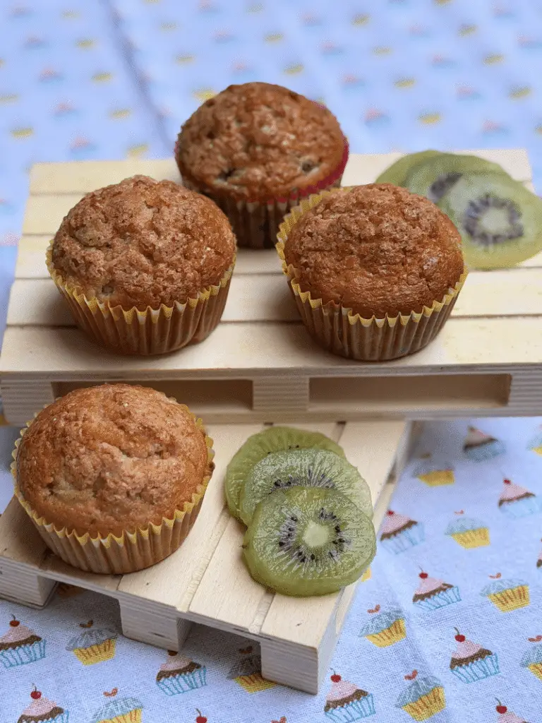 muffins de kiwi, receta muffins, recetas fruta